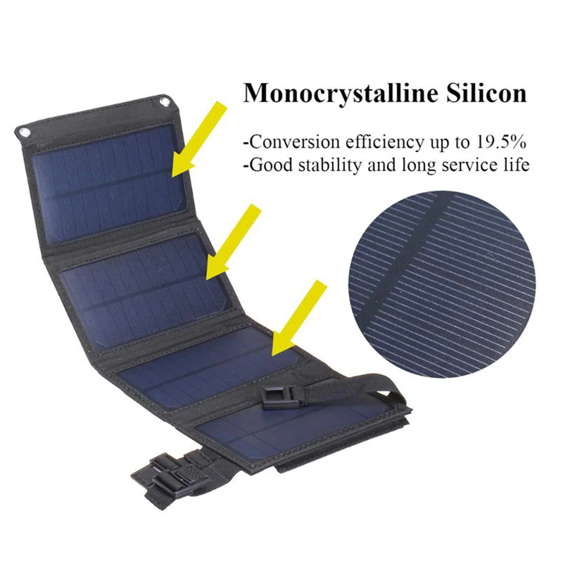 5V USB Foldable Solar Panel Charger Kit