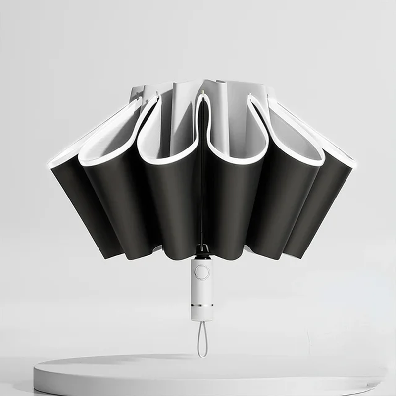 Automatic Reflective Folding Umbrella with Windproof Stripe