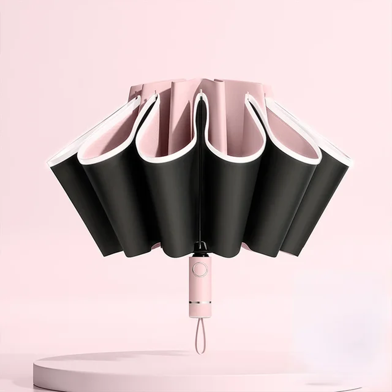 Automatic Reflective Folding Umbrella with Windproof Stripe