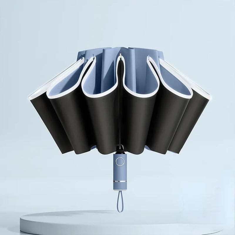 Automatic Reflective Folding Umbrella with Windproof Stripe