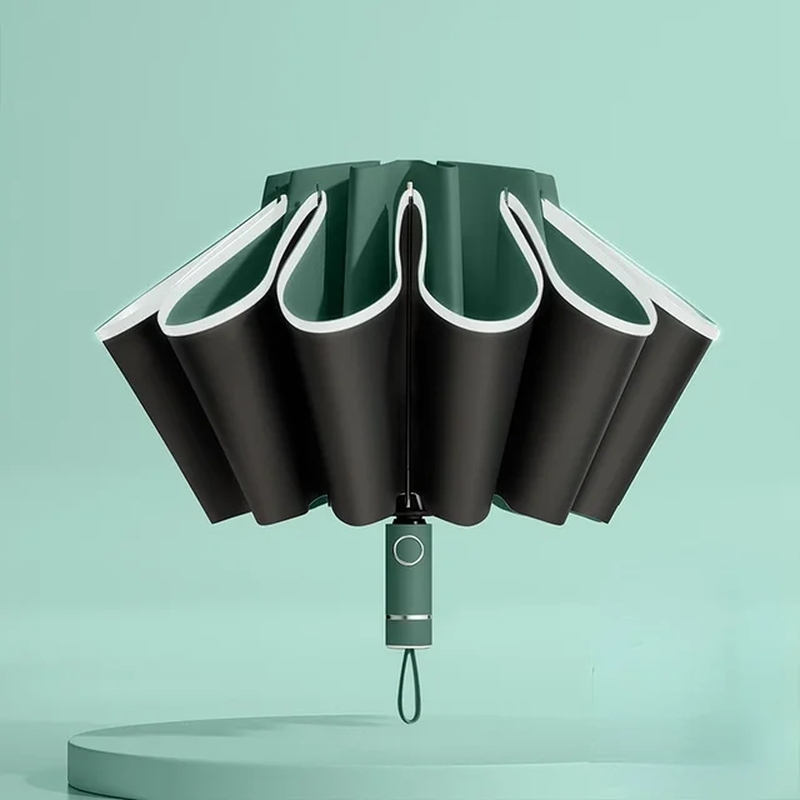 Automatic Reflective Folding Umbrella with Windproof Stripe