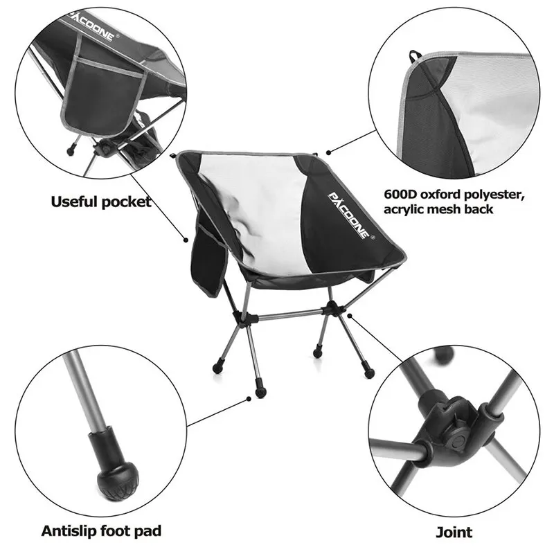 Portable Ultralight Travel Folding Aluminum Chair